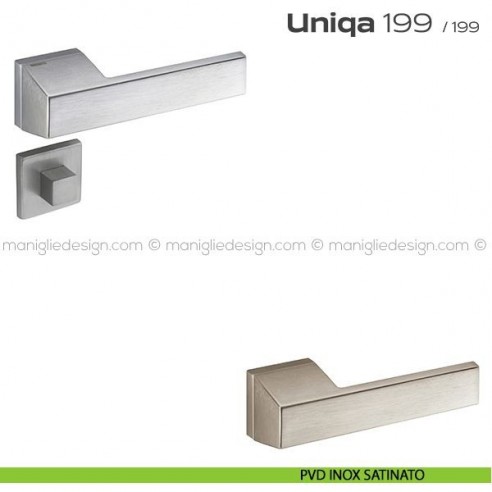 Maniglia per porta con nottolino 199 Uniqa Reguitti PVD inox satinato