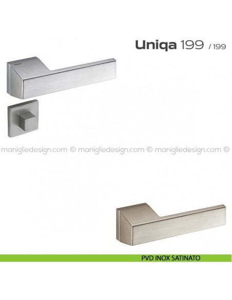 Maniglia per porta con nottolino 199 Uniqa Reguitti PVD inox satinato