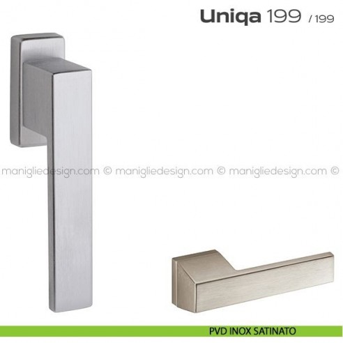 Maniglia per finestra martellina 199 Uniqa Reguitti PVD Inox Satinato