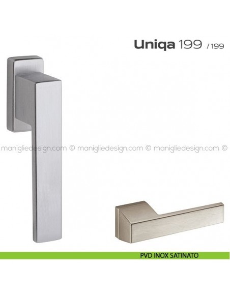 Maniglia per finestra martellina 199 Uniqa Reguitti PVD Inox Satinato
