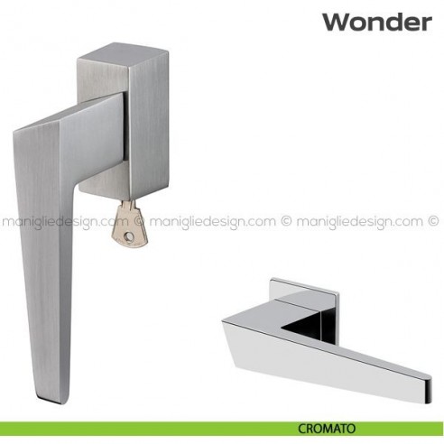 Maniglia per finestra martellina DK con chiave 113 Wonder Reguitti cromato