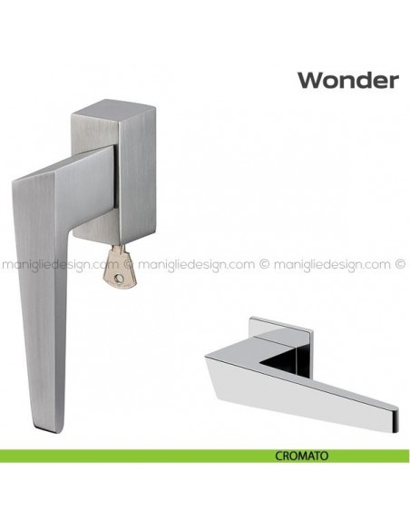Maniglia per finestra martellina DK con chiave 113 Wonder Reguitti cromato