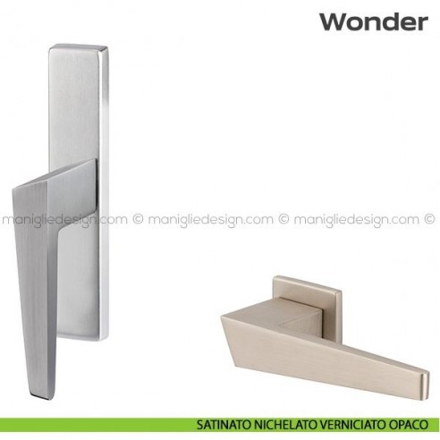 Maniglia per finestra cremonese 133 Wonder Reguitti satinato nichelato opaco