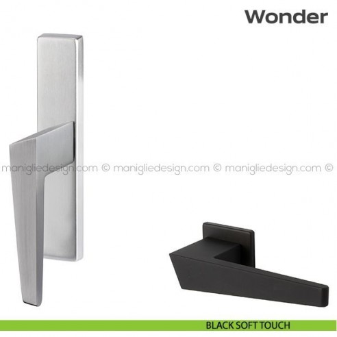 Maniglia per finestra cremonese 133 Wonder Reguitti black soft touch