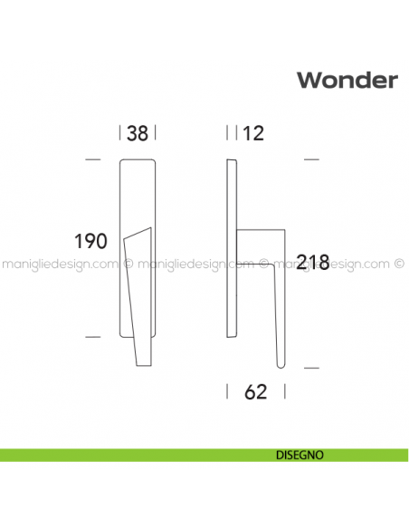 Maniglia per finestra cremonese 133 Wonder Reguitti disegno
