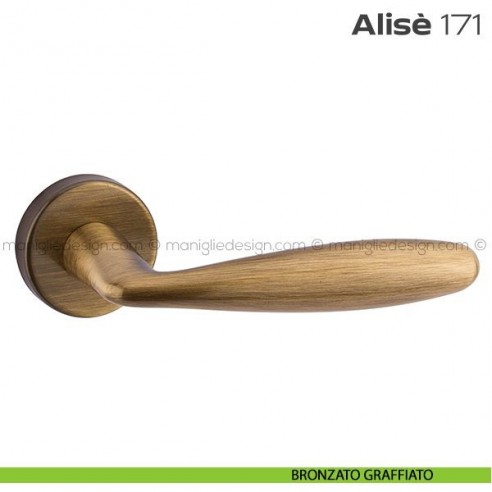 Maniglia per porta 171 Alisè Reguitti bronzato graffiato