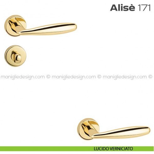 Maniglia per porta con nottolino 171 Alisè Reguitti lucido verniciato