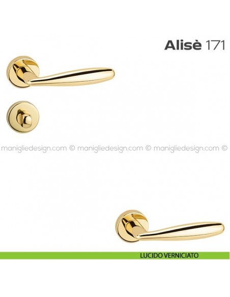 Maniglia per porta con nottolino 171 Alisè Reguitti lucido verniciato