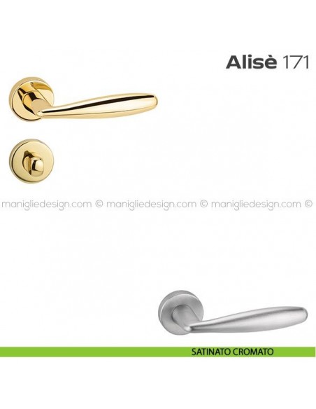 Maniglia per porta con nottolino 171 Alisè Reguitti satinato cromato