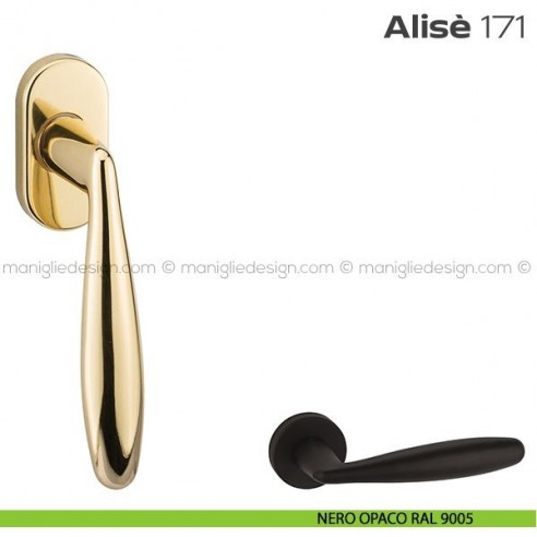 Maniglia per finestra martellina 171 Alisè Reguitti nero opaco RAL 9005