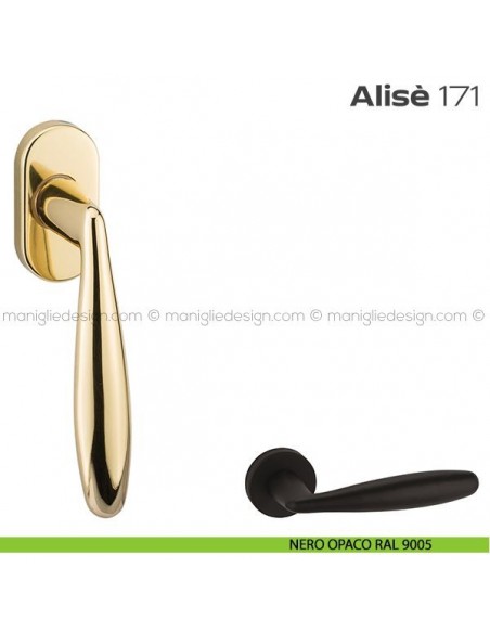 Maniglia per finestra martellina 171 Alisè Reguitti nero opaco RAL 9005