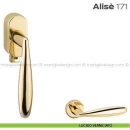 Maniglia per finestra DK con pulsante su placca 171 Alisè Reguitti 2