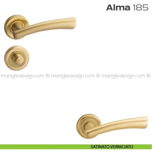 Maniglia per porta con nottolino 185 Alma Reguitti satinato verniciato