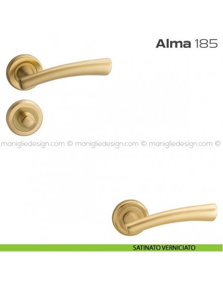 Maniglia per porta con nottolino 185 Alma Reguitti satinato verniciato