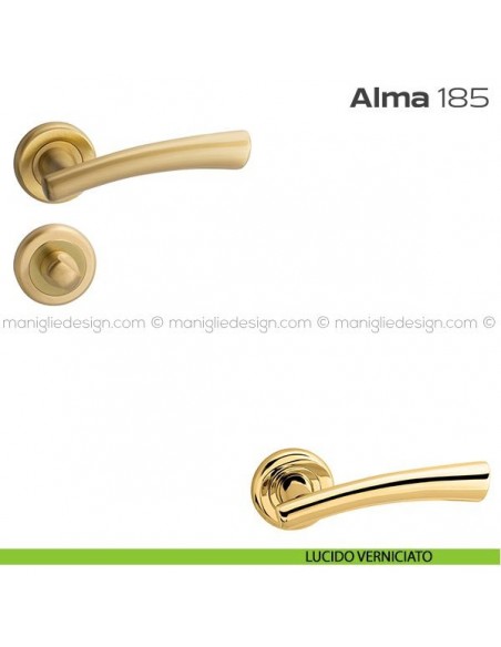 Maniglia per porta con nottolino 185 Alma Reguitti lucido verniciato
