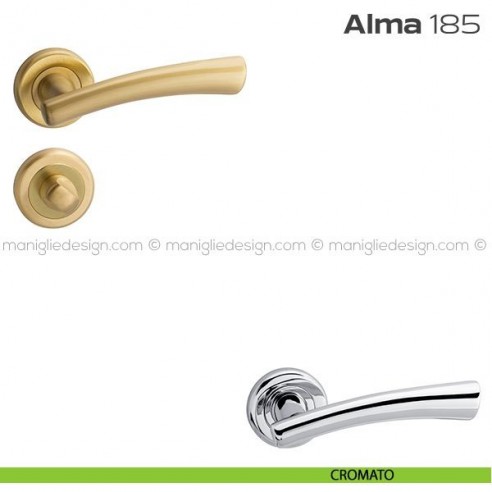 Maniglia per porta con nottolino 185 Alma Reguitti cromato