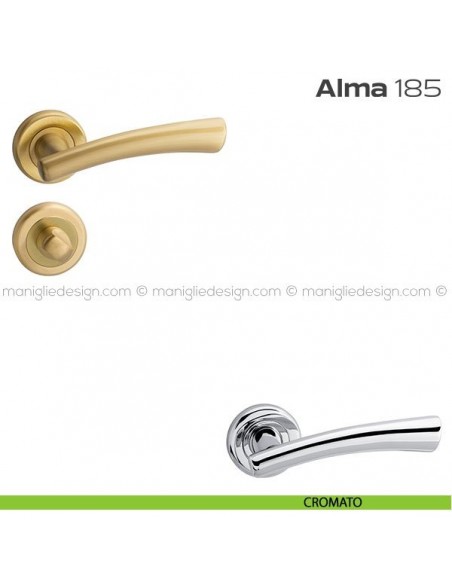 Maniglia per porta con nottolino 185 Alma Reguitti cromato