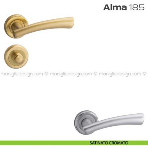 Maniglia per porta con nottolino 185 Alma Reguitti satinato cromato