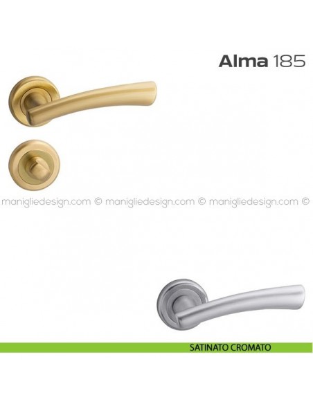 Maniglia per porta con nottolino 185 Alma Reguitti satinato cromato