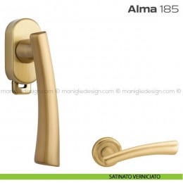 Maniglia per finestra DK con pulsante su placca 185 Alma Reguitti 2