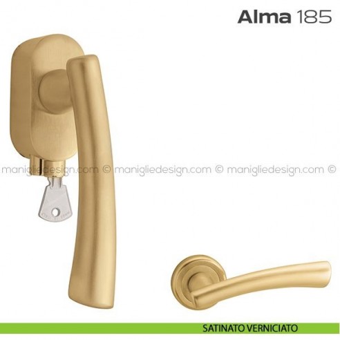 Maniglia per finestra martellina DK con chiave 185 Alma Reguitti satinato verniciato