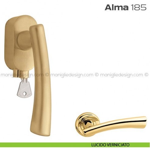Maniglia per finestra martellina DK con chiave 185 Alma Reguitti lucido verniciato