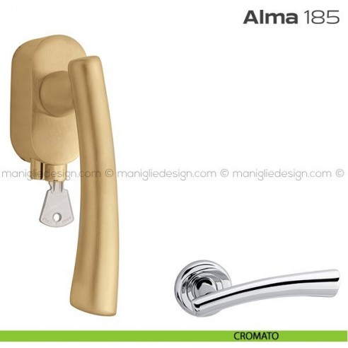 Maniglia per finestra martellina DK con chiave 185 Alma Reguitti cromato