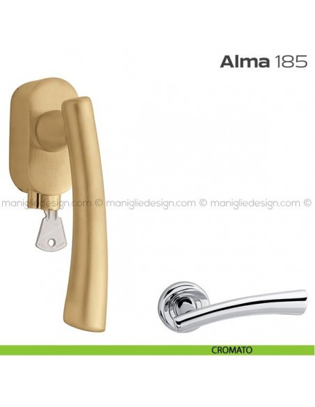 Maniglia per finestra martellina DK con chiave 185 Alma Reguitti cromato