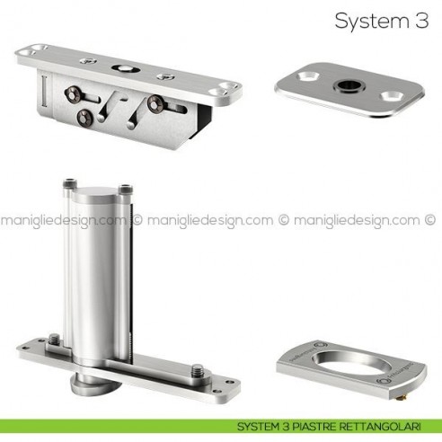 System 3 FritsJurgens cerniera per porta a bilico piastre rettangolari