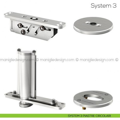 System 3 FritsJurgens cerniera per porta a bilico piastre circolari