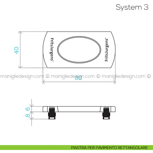 System 3 FritsJurgens piastra pavimento rettangolare
