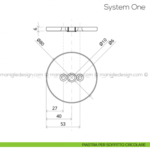 System One FritsJurgens piastra soffitto circolare