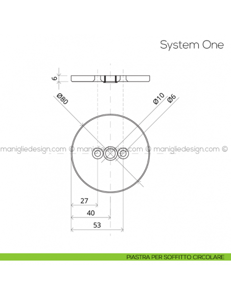 System One FritsJurgens piastra soffitto circolare