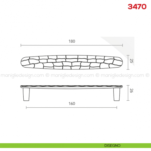Maniglia per mobile 3470 Mital disegno