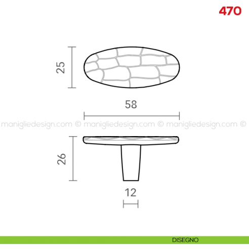 Pomolo per mobile 470 Mital disegno