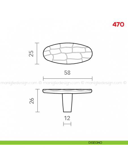 Pomolo per mobile 470 Mital disegno