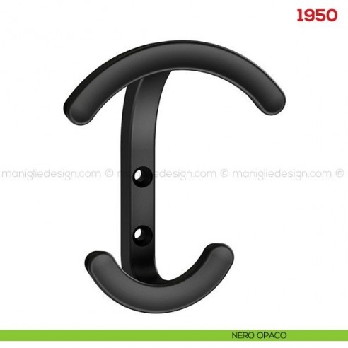 Appendiabiti a parete in metallo Mital 1950 nero opaco