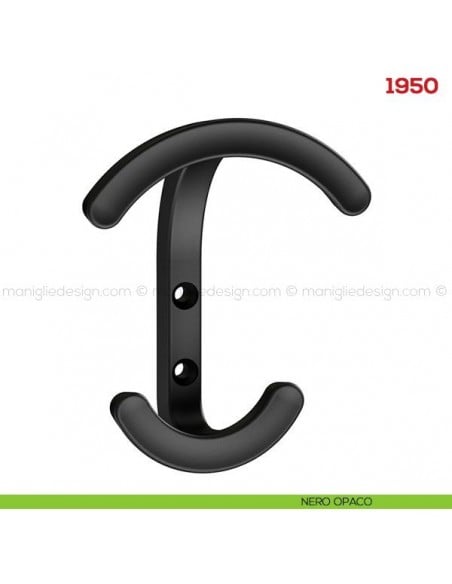 Appendiabiti a parete in metallo Mital 1950 nero opaco