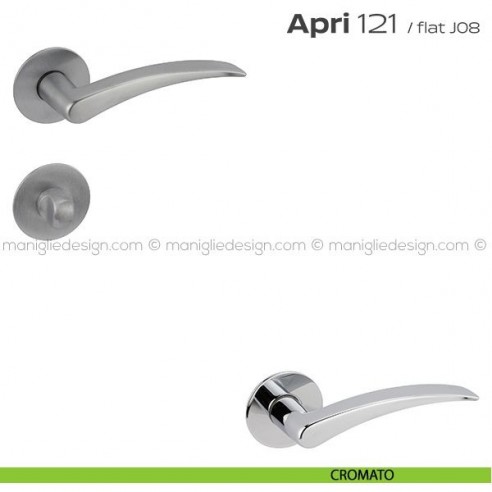 Maniglia per porta con nottolino 121 Apri Flat Reguitti cromato
