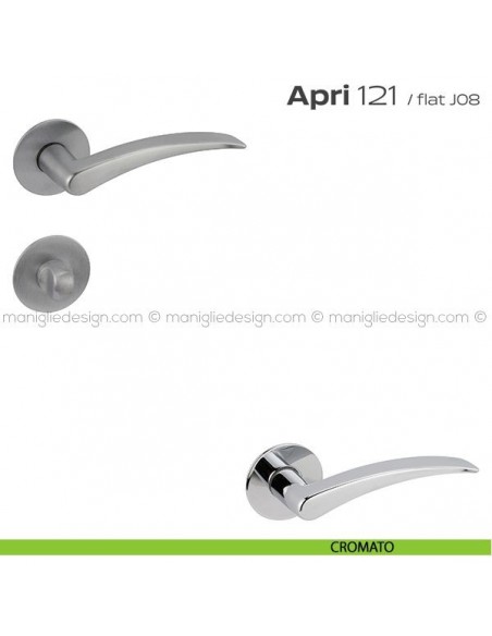 Maniglia per porta con nottolino 121 Apri Flat Reguitti cromato