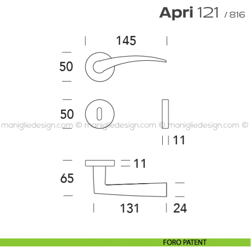 Maniglia per porta 121 Apri T. Reguitti foro patent