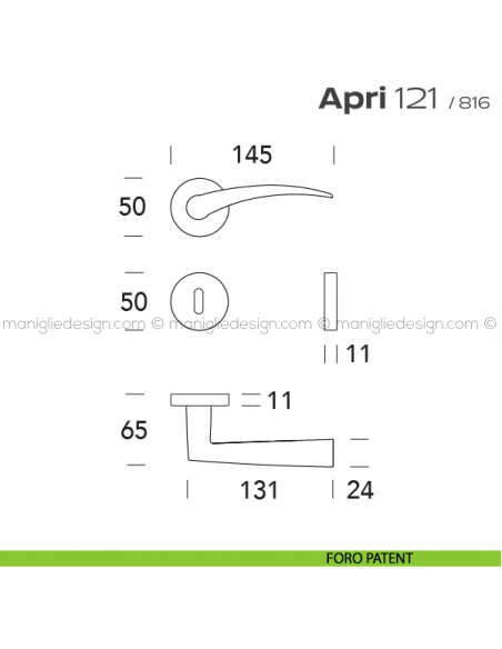 Maniglia per porta 121 Apri T. Reguitti foro patent
