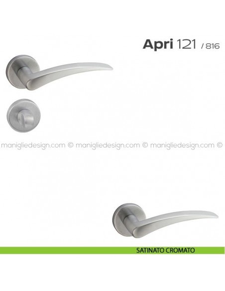 Maniglia per porta con nottolino 121 Apri T. Reguitti satinato cromato