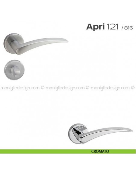 Maniglia per porta con nottolino 121 Apri T. Reguitti cromato