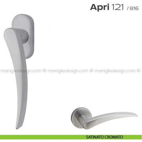 Maniglia per finestra martellina 121 Apri T. Reguitti satinato cromato