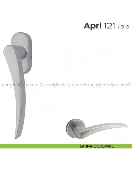 Maniglia per finestra martellina 121 Apri T. Reguitti satinato cromato