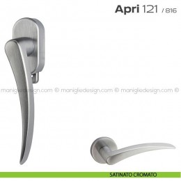 Maniglia per finestra DK con pulsante su placca 121 Apri T. Reguitti 2