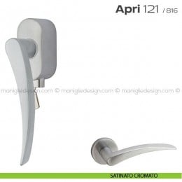 Maniglia per finestra DK con chiave su placca 121 Apri T. Reguitti 2