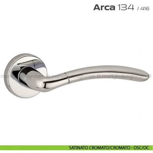 Maniglia per porta 134 Arca Reguitti satinato cromato/cromato