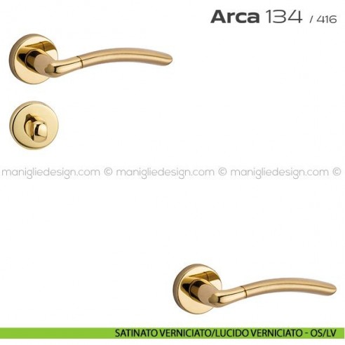 Maniglia per porta con nottolino 134 Arca Reguitti satinato verniciato/lucido verniciato